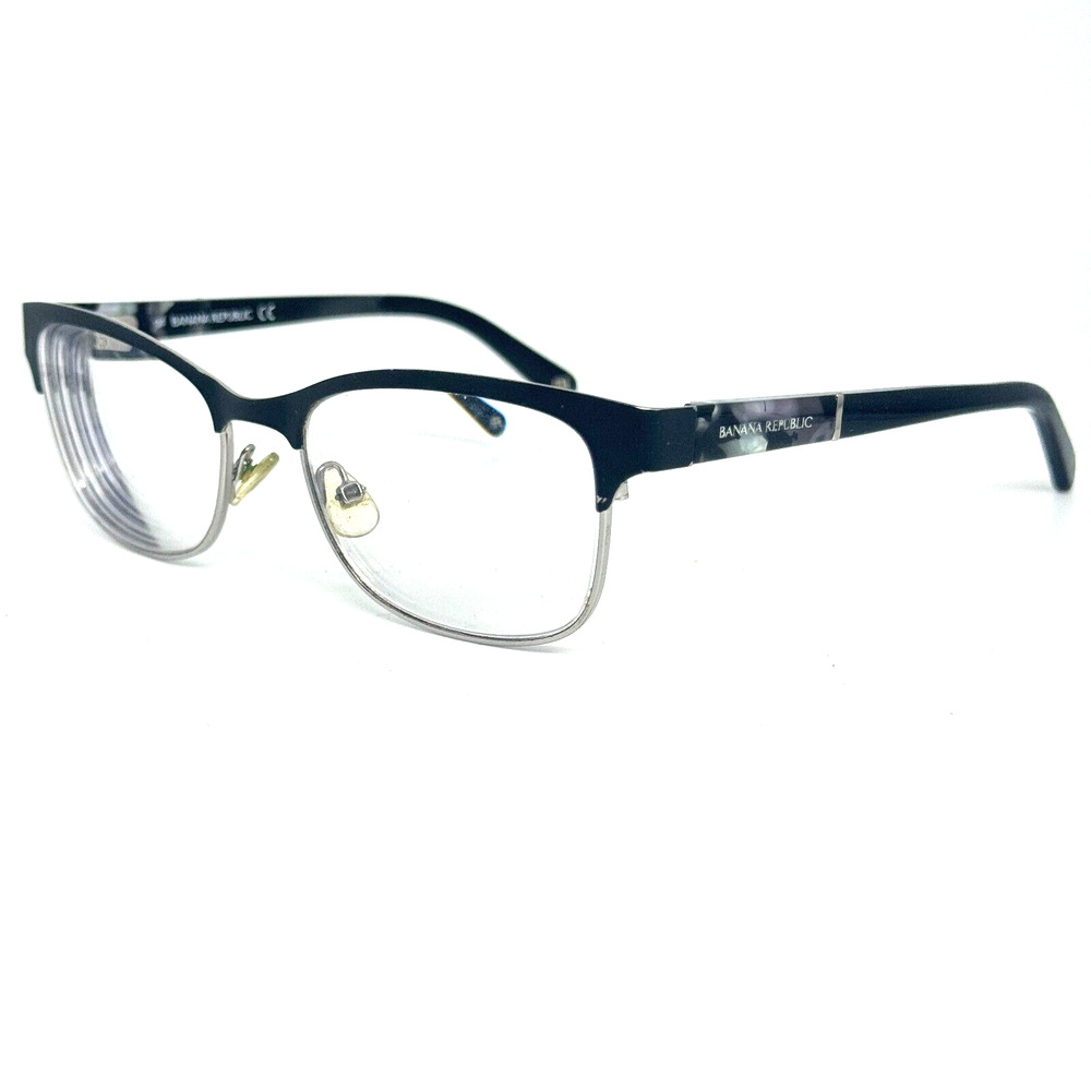 BANANA REPUBLIC Burke Black/ Silver Steel Mens Eyeglasses Frame 51-17-135 H14516